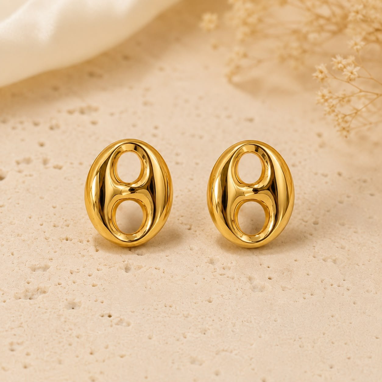 Boucles d'oreilles graines de café dorées - Kassyfamily’s