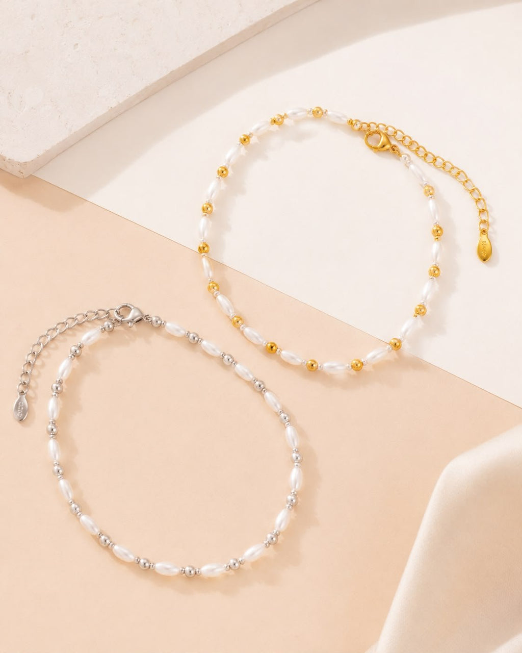 Chaine de cheville félicie - PERLE OR OU PERLE ARGENT - Kassyfamily’s