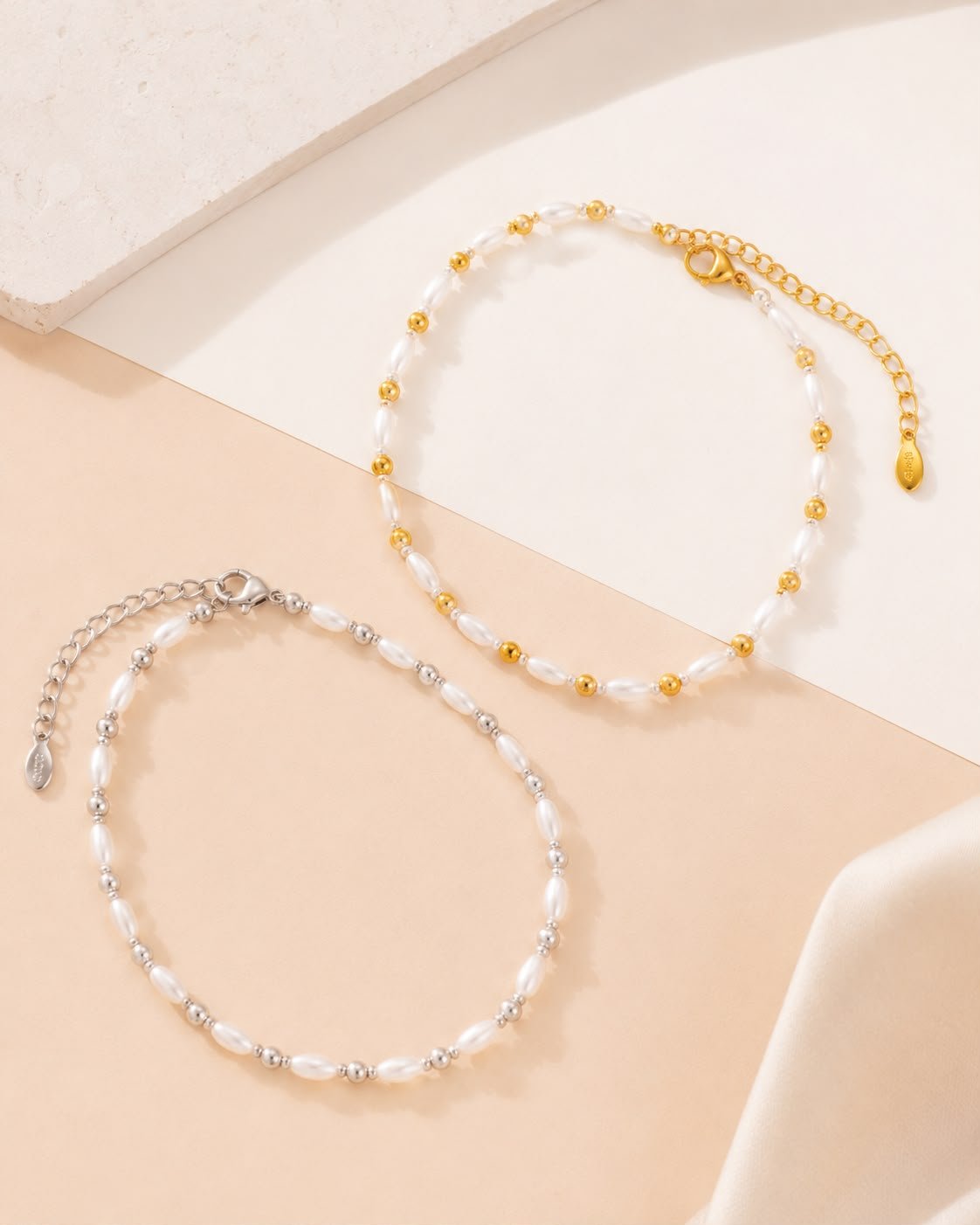 Chaine de cheville félicie - PERLE OR OU PERLE ARGENT - Kassyfamily’s