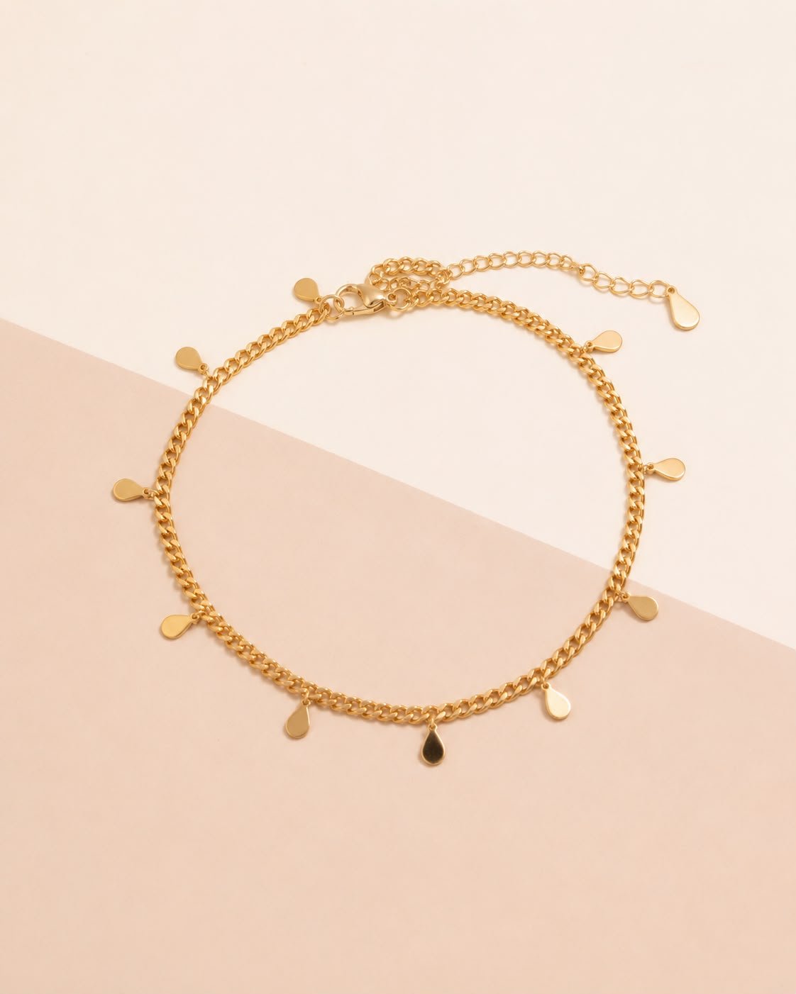Chaine de cheville Vesper - Gouttes pendantes dorées - Kassyfamily’s