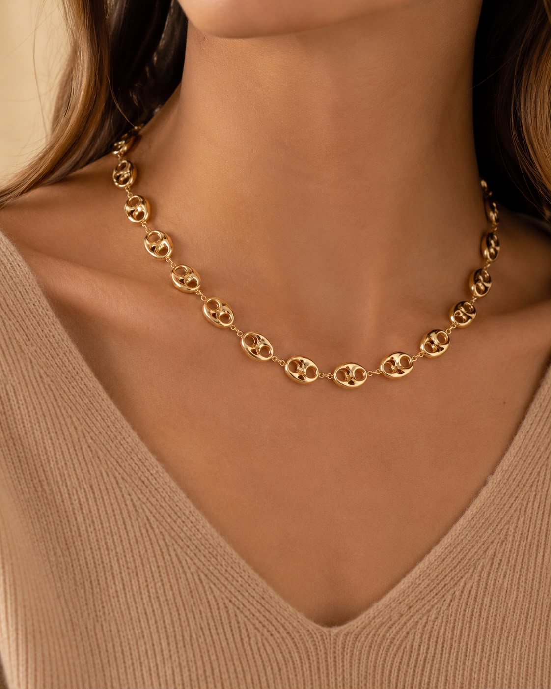 Collier grain de café doré - Kassyfamily’s