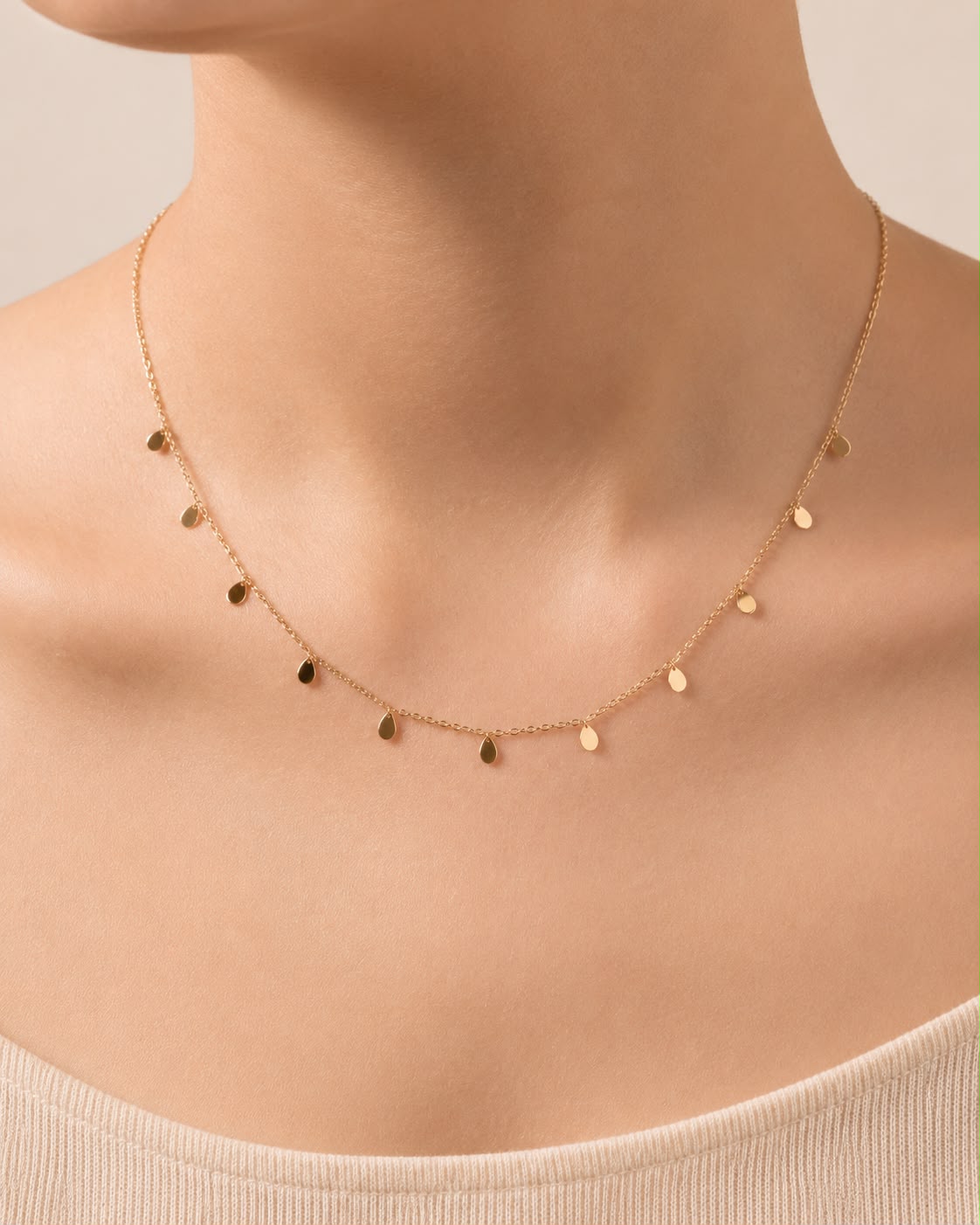 Collier Pampilles Goutte - Acier Inoxydable doré - Kassyfamily’s