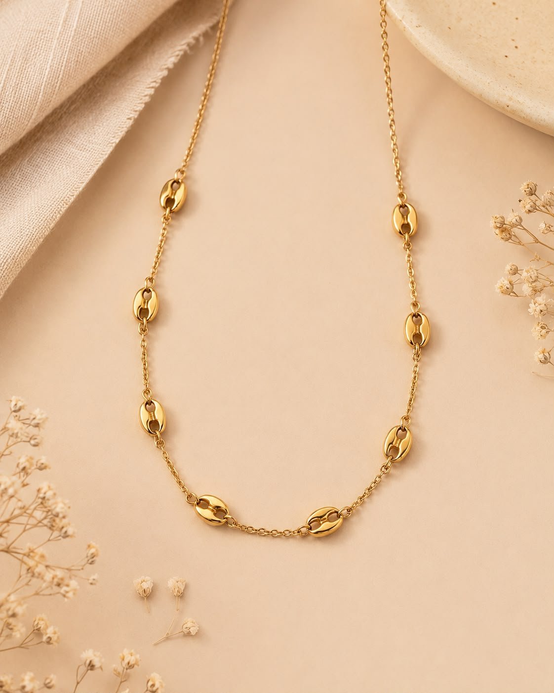 Collier Ras De Cou Doré - Grain De Café - Kassyfamily’s