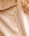 Collier sautoir Y avec Strass - Acier inoxidable doré - Kassyfamily’s