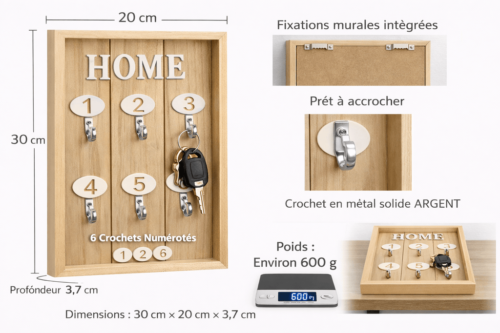 Mini meuble porte clés - HOME - Décoration - Maison - Bois - Noir - Kassyfamily’s