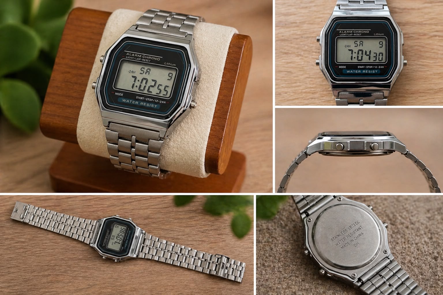 Montre digitale grise – Style vintage & moderne - Kassyfamily’s