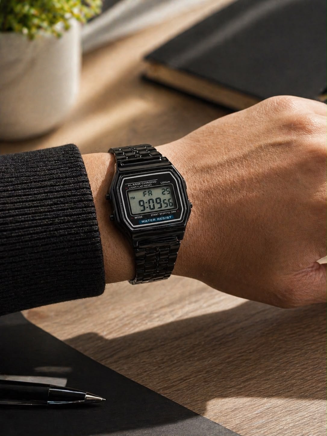 Montre Digitale Noire - Style Vintage & Moderne - Kassyfamily’s