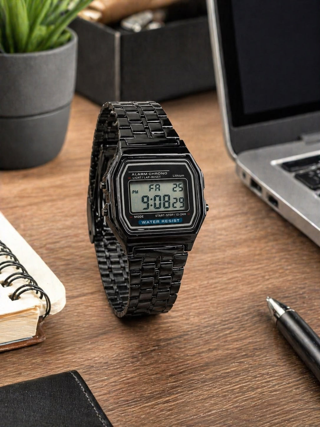 Montre Digitale Noire - Style Vintage & Moderne - Kassyfamily’s