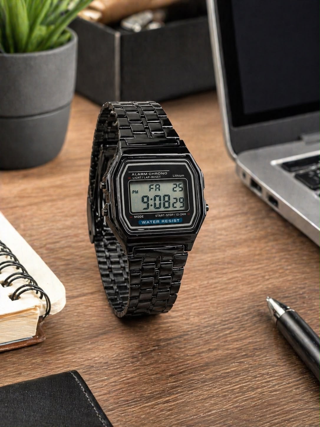 Montre Digitale Noire - Style Vintage & Moderne - Kassyfamily’s