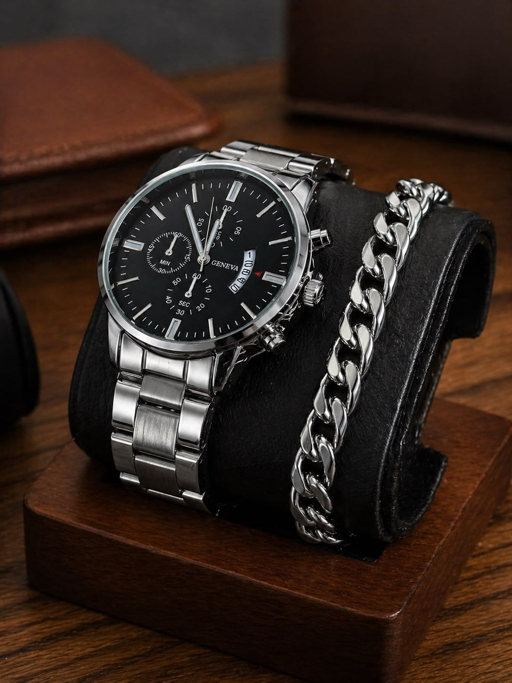 Montre Homme Geneva Argentée – Élégance & Charisme - Kassyfamily’s