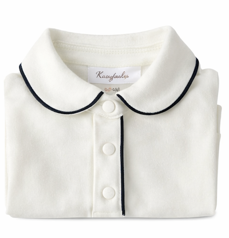 Ensemble bébé 2 pièces blanc et bleu marine – Polo manches longues et pantalon Kassyfamily's