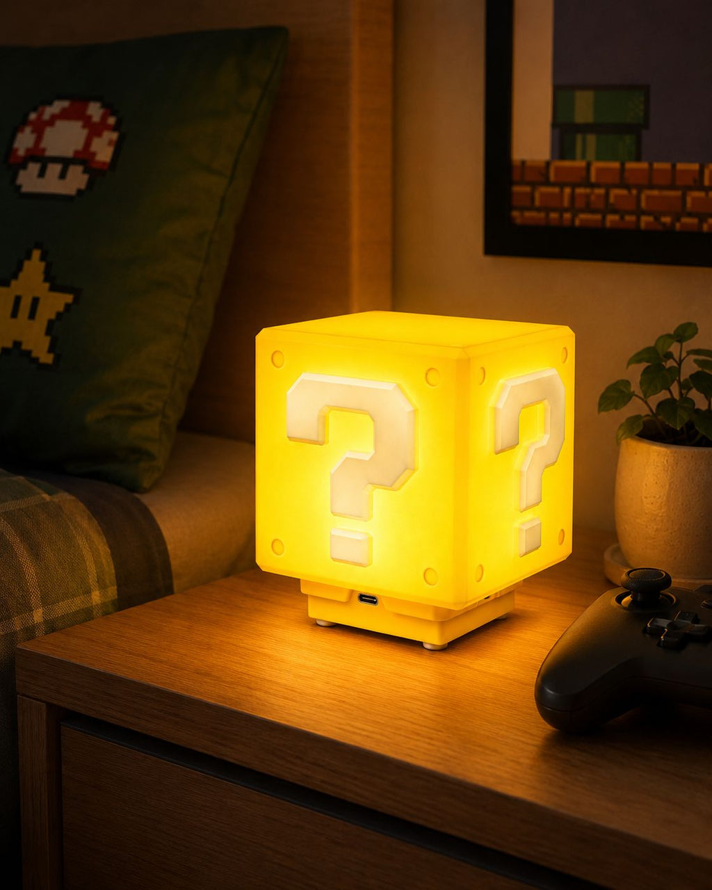 Veilleuse Bloc Question - Lampe décorative LED rechargeable Mario - Kassyfamily’s