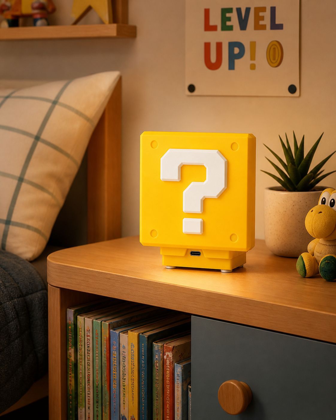 Veilleuse Bloc Question - Lampe décorative LED rechargeable Mario - Kassyfamily’s